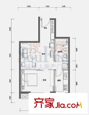 金尚嘉园户型图一居户型 1室1厅1卫1厨