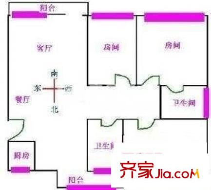 锦绣江南四期户型图户型图 2室2厅2卫1厨