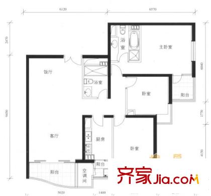 上海 静安新城四区 户型图