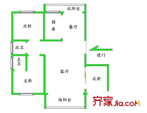 锦绣江南四期户型图户型图 3室2厅2卫1厨