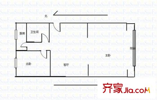 乔庄西区 2室 户型图