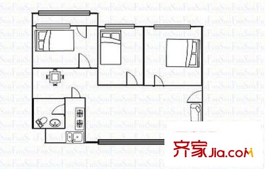 乔庄西区 3室 户型图