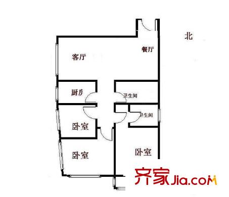 澜花语岸 3室 户型图
