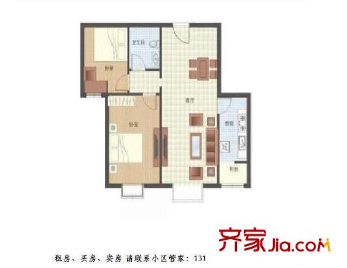 名都家苑 2室 户型图