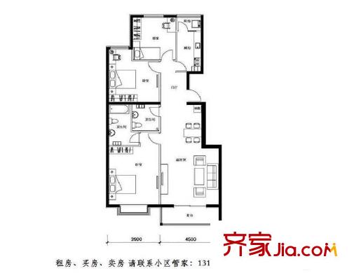 名都家苑 3室 户型图