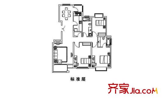 证大家园三期户型图户型图 3室1厅1卫1厨
