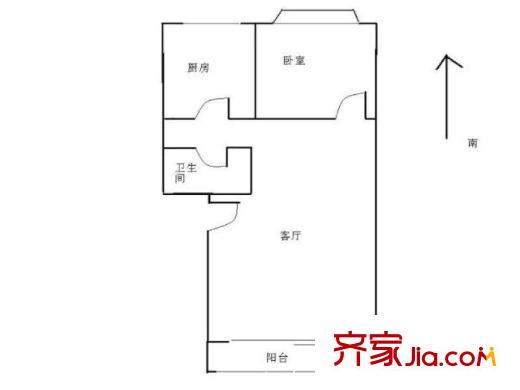 武夷花园水仙园户型图户型图 1室1厅1卫1厨
