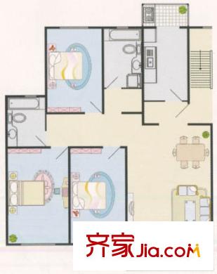 华龙小区户型图户型图 3室2厅2卫1厨