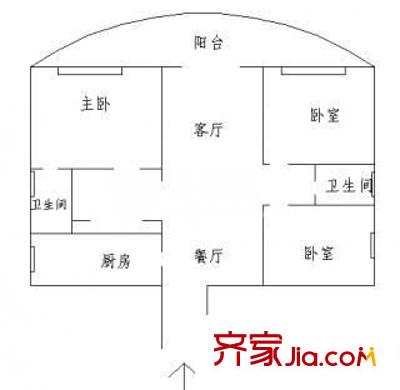 上海康城 3室 户型图
