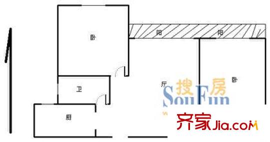 水语人家 2室 户型图