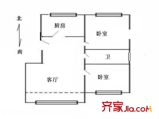 云景里 2室 户型图