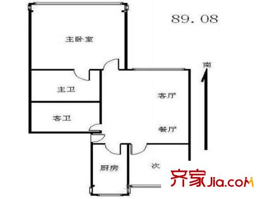 云景里 2室 户型图