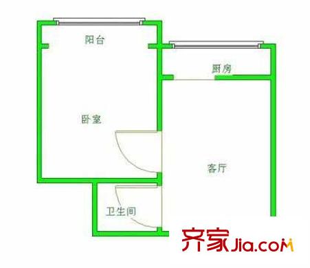 铁路小区户型图户型图 1室1厅1卫1厨