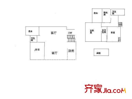上海康城二期户型图户型图 4室2厅3卫1厨