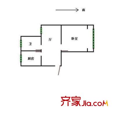 梅陇二村 1室 户型图