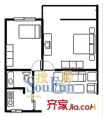 上海 梅陇二村 2室 户型图