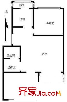 幸福北里户型图户型图 2室1厅1卫1厨