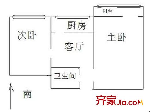 北大街南里小区户型图户型图 2室1厅1卫1厨