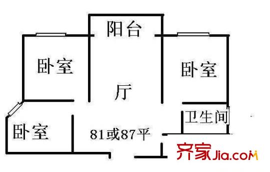 民乐苑户型图户型图 3室1厅1卫1厨