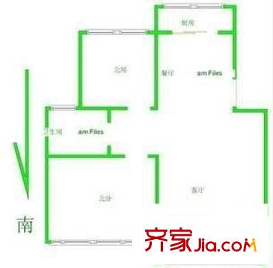 佳洲欣苑户型图户型图 2室2厅1卫1厨