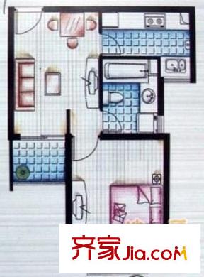 新梅淞南苑 1室 户型图