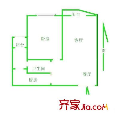 新梅淞南苑 1室 户型图