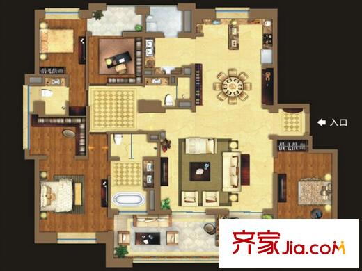 陆家嘴公馆 4室 户型图