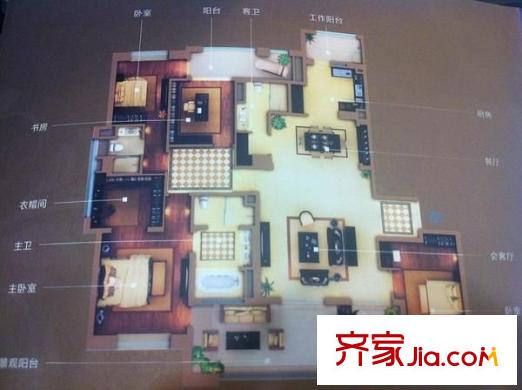 陆家嘴公馆户型图户型图 3室2厅2卫1厨