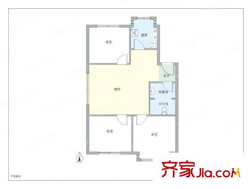 龙华园西区 3室 户型图