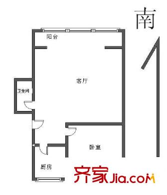 双兴北区户型图户型图 1室1厅1卫1厨