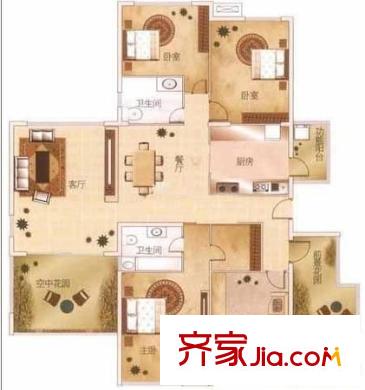见龙苑 4室 户型图
