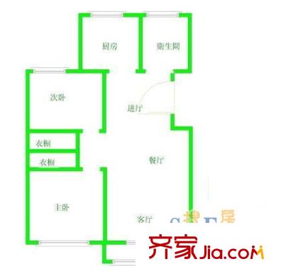 黎安四村 2室 户型图