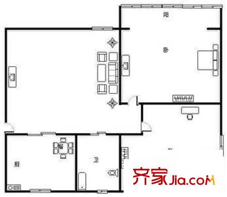洪山花苑户型图户型图 2室2厅2卫1厨