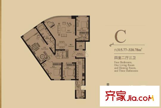 上海 世茂滨江花园 户型图