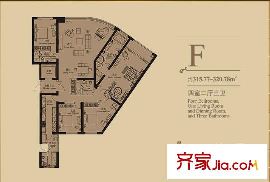 上海 世茂滨江花园 户型图