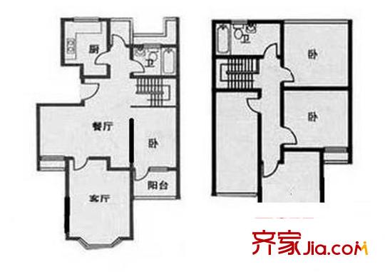 上南玲珑苑户型图 户型图 4室2厅2卫1厨