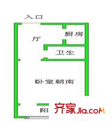 城南居委户型图户型图 1室1厅1卫1厨