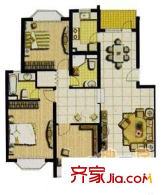 当代高邸 3室 户型图