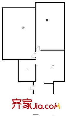 齐二小区户型图户型图 2室1厅1卫1厨