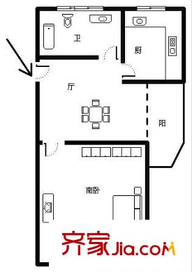 上南十村户型图户型图 1室1厅1卫1厨