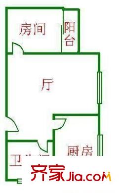柏林春天户型图户型图 1室2厅1卫1厨