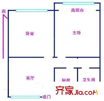 金杨七街坊 2室 户型图