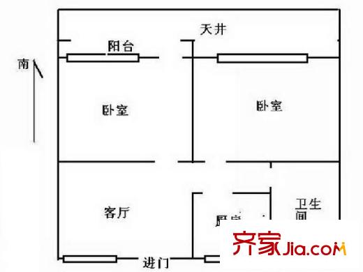 金杨七街坊 2室 户型图