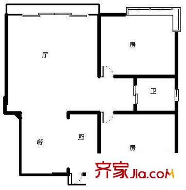 兴东名苑 2室 户型图