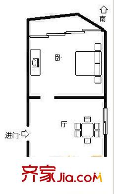 陆家嘴国际华城户型图户型图 1室1厅1卫1厨