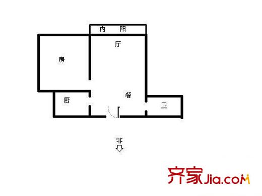 陆家嘴国际华城户型图户型图 1室1厅1卫1厨