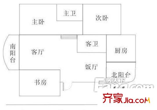 风度国际户型图户型图 3室2厅2卫1厨