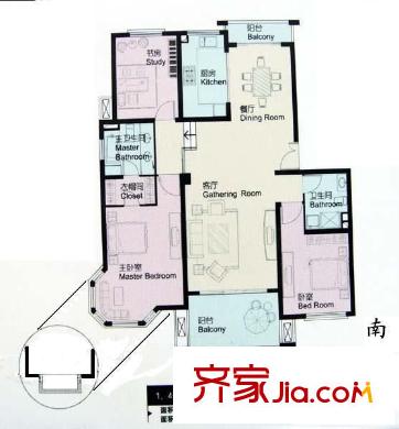 风度国际户型图户型图 3室2厅2卫1厨