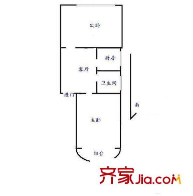金杨九街坊 2室 户型图