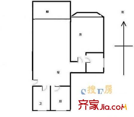 澳丽花苑 1室 户型图